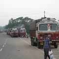 Trucks Lined up for Processing